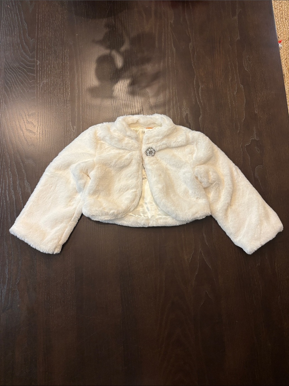 Gymboree Faux Fur Bolero with Decorative Button